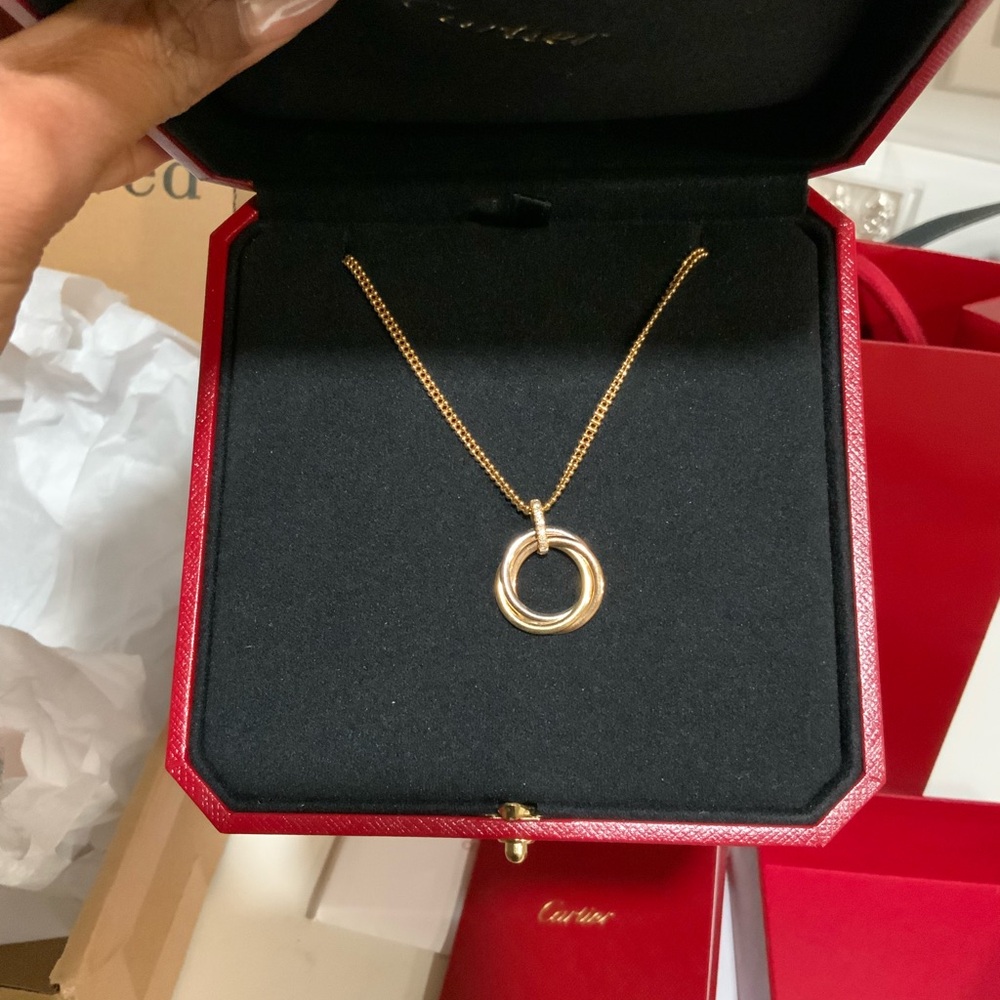 ✨ SOLD ✨ Cartier Trinity Gold Necklace with Diamonds
